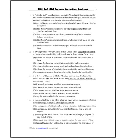 کتاب 1000 Real GMAT Sentence Correction Questions